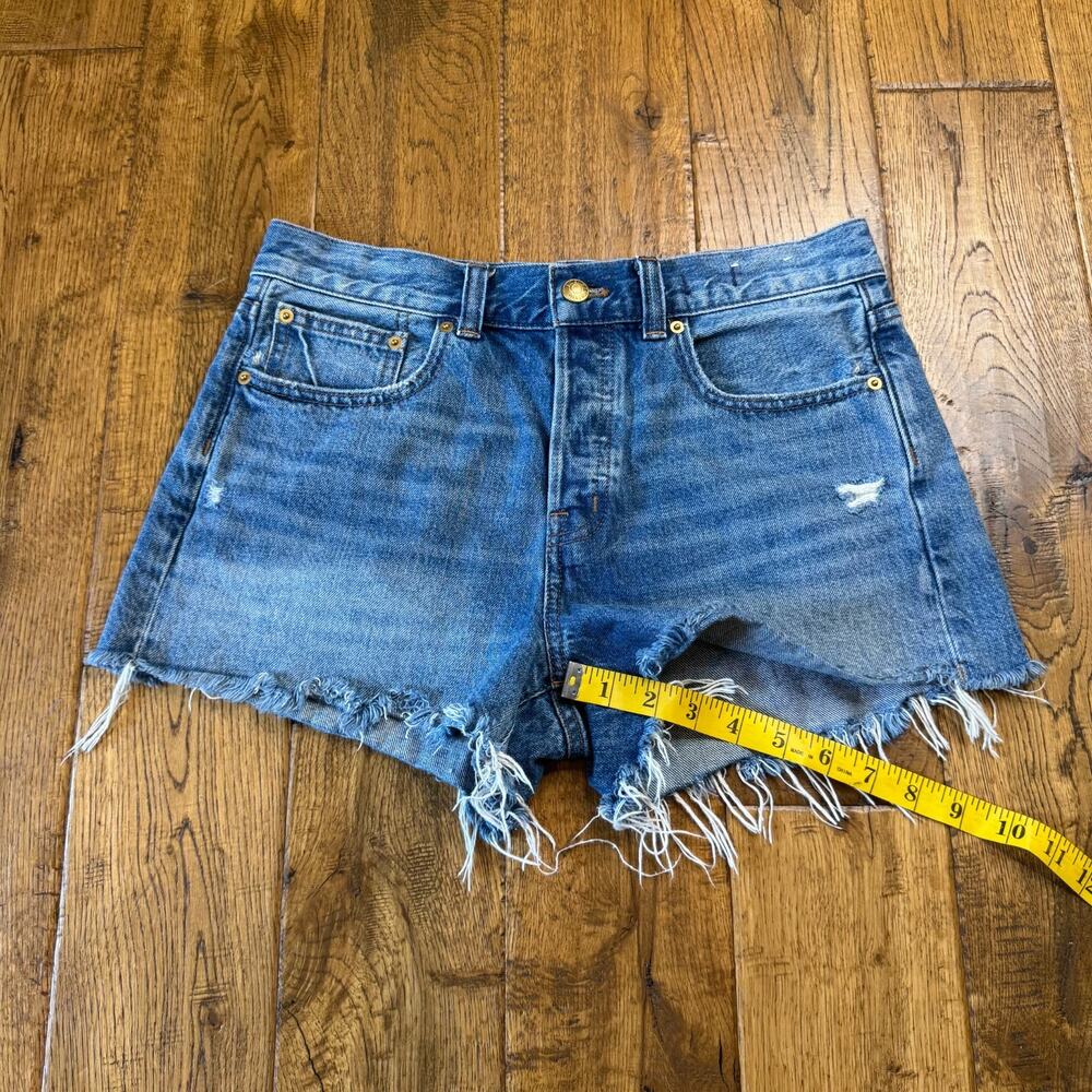 Madewell The Brynn Short Blue Denim Cutoff Shorts Button Fly Womens Size 26 - Picture 5 of 9